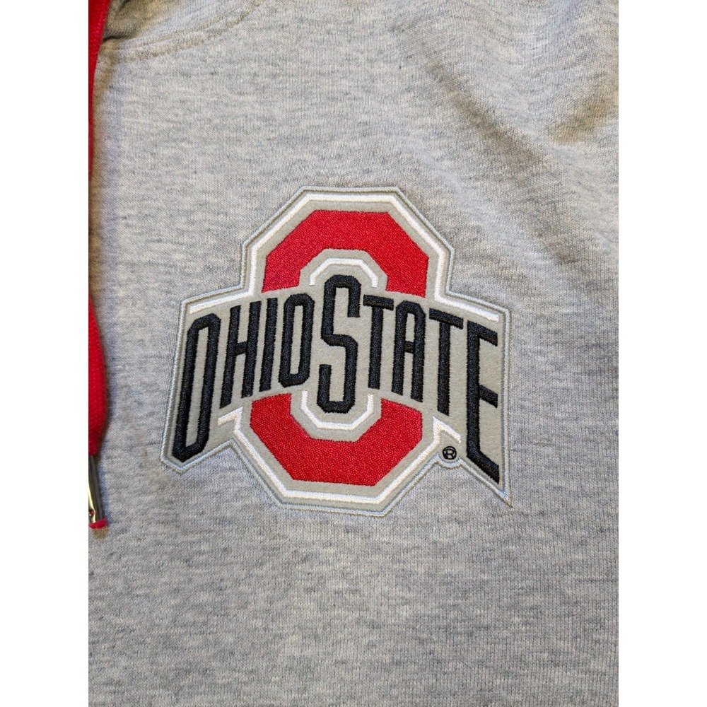 Ohio State Buckeyes Hoodie Mens Medium Gray Mitchell Ness Sweatshirt Football - Picture 6 of 13